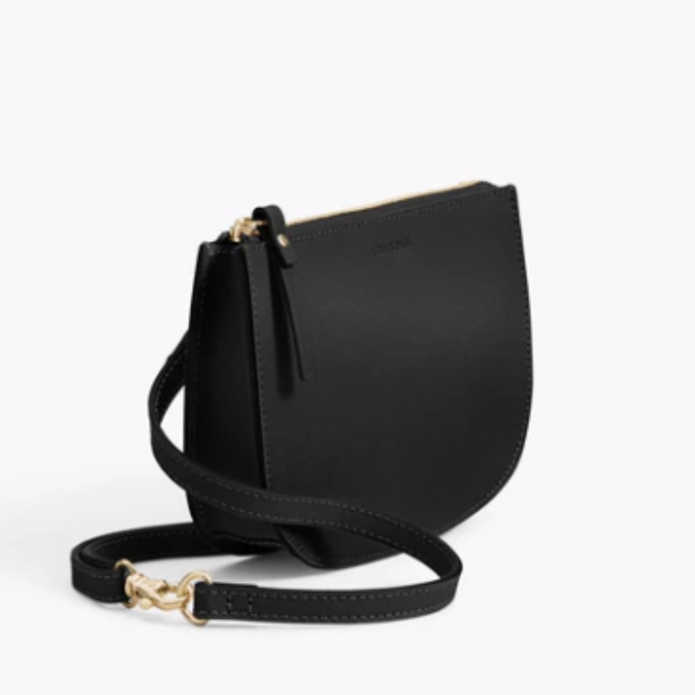 Waverley 2 Crossbody Bag -- Black & Gold Saffiano Leather